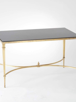 Global Views French Square Leg Cocktail Table Brass