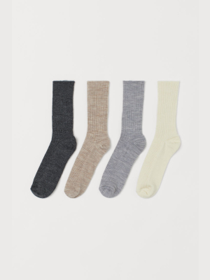 4-pack Wool-blend Socks