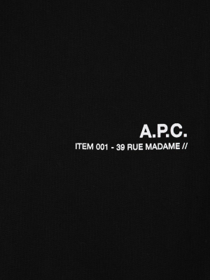 A.p.c. Item Logo Embroidered Crewneck Sweatshirt