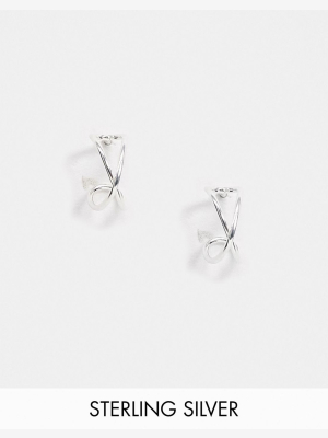 Kingsley Ryan Interlocking Hoop Earrings In Sterling Silver