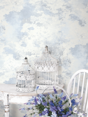 Culebrita Lighthouse Wallpaper In Lilac And Blue From The Solaris Collection By Mayflower Wallpaper