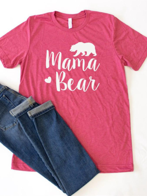 Mama Bear With Bear Crew Neck Tee