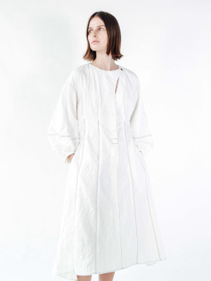 White Crinkled Cotton Charlotte Dress
