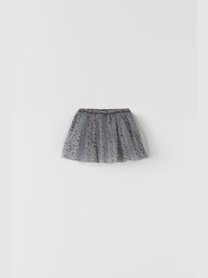 Animal Print Tulle Skirt