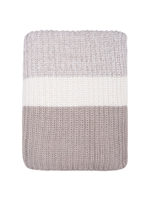 The Beige Banded Edge Throw