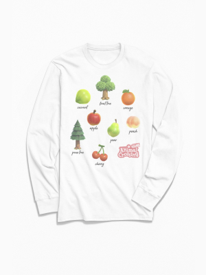 Animal Crossing Fruit And Trees Long Sleeve Tee