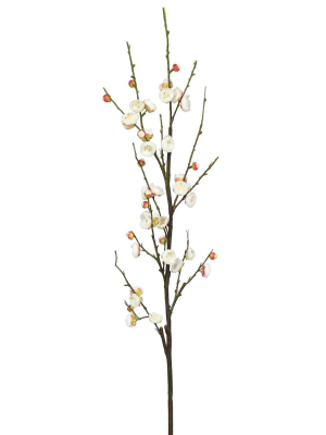 47" Artificial Plum Blossom Stem Cream - Vickerman