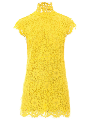 Dsquared2 Floral Lace Mock-neck Mini Dress