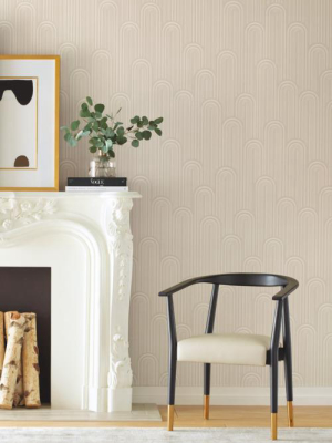 Speakeasy Wallpaper In Off-white And Metallic From The Deco Collection By Antonina Vella For York Wallcoverings