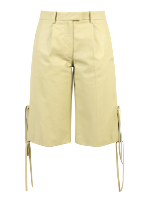 Off-white Leather Bermuda Shorts