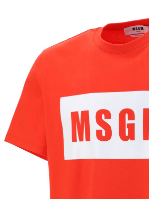 Msgm Logo Printed T-shirt