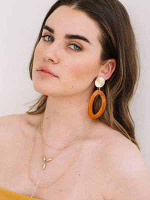 Ace Earrings - Amber Tortoise