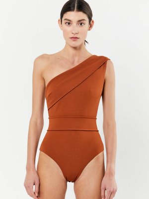 Brown Crepe Maria Swimsuit