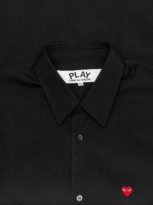 Comme Des Garcons Play Small Emblem Button Down - Black