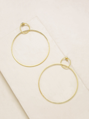 Extra Large Interlocking 18k Gold Plated Hoop Earrings