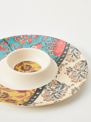 Blockprint Bamboo Melamine Chip & Dip