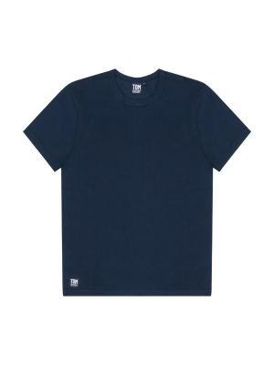 Solid Deep Blue Short Sleeve