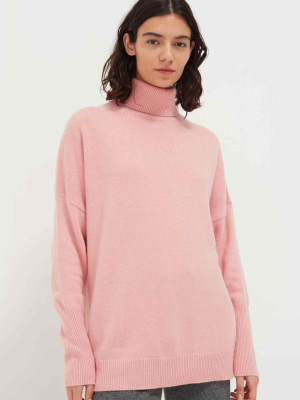 Mellow-rose Cashmere Rollneck Sweater