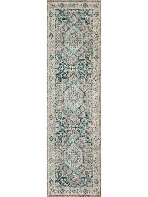 Phoenix Gray/blue Runner Rug