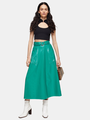 Green Full Circle Vinyl Skirt