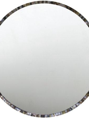 Oly Studio Pearl Round Mirror - Grey Mother Of Pearl