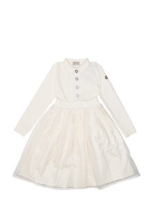 Moncler Enfant Tulle Long-sleeve Dress