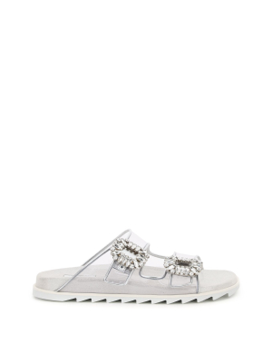 Roger Vivier Slidy Viv' Strass Buckle Mules