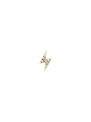 Mini Lightning Bolt Stud - Yellow Gold