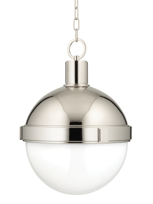 Hudson Valley Lighting Lambert Pendant - Polished Nickel & White