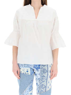 Etro Embroidered V-neck Blouse