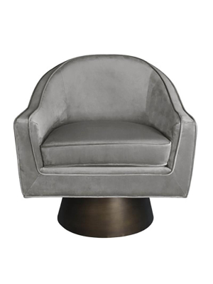 Worlds Away Dominic Swivel Chair - Grey