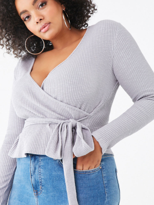 Plus Size Faux Wrap Top