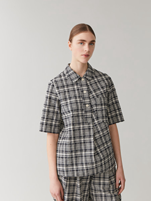 Checked Cotton Seersucker Shirt