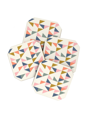 4pk June Journal Floating Triangles Coasters - Society6