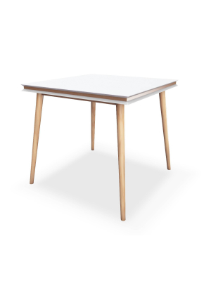 31.5" Blythe Square Dining Table White/natural - Jamesdar