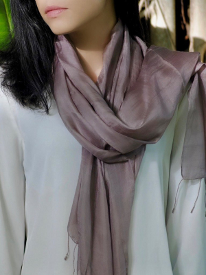 Plum Khmer Silk Scarf