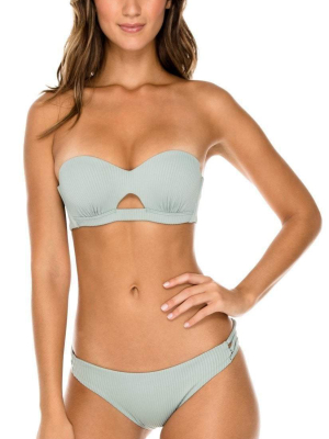 Luli Fama Orillas Del Mar Underwire Bandeau Bikini Top In Green