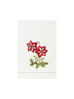 C&f Home Amaryllis Hemstitch Guest Towel