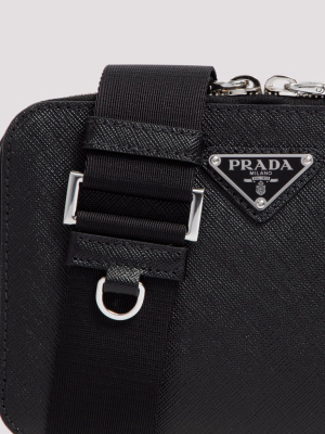 Prada Brique Logo Plaque Crossbody Bag