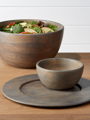 Brooks Grey Wood Bowl