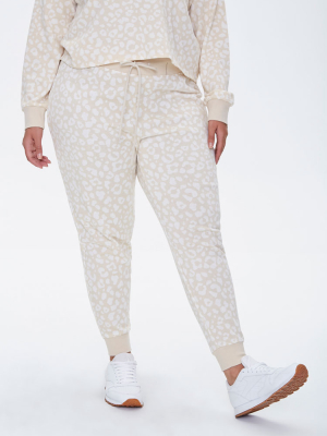 Plus Size Leopard Print Joggers