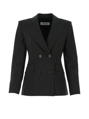 Max Mara Spoleto Striped Double Breasted Blazer