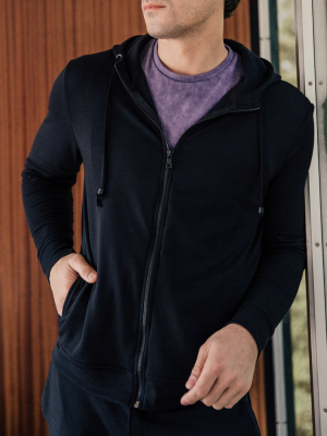 Mercer Zip Up Hoodie In Black