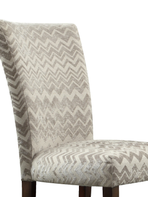 Set Of 2 Quinby Parson Dining Chair Wood Velvety Chevron - Inspire Q