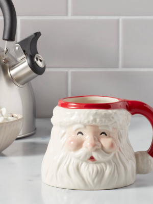 15oz Stoneware Santa Christmas Mug - Threshold™