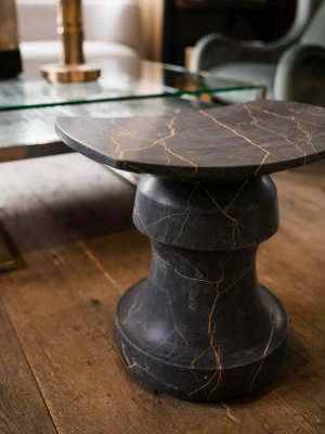 Christophe Delcourt Roi Stool In Grey Saint Laurent Marble By Collection Particuliere