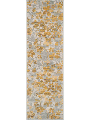 Evoke Gray/gold Runner Rug