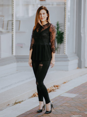 Victoria Pleated Lace Top