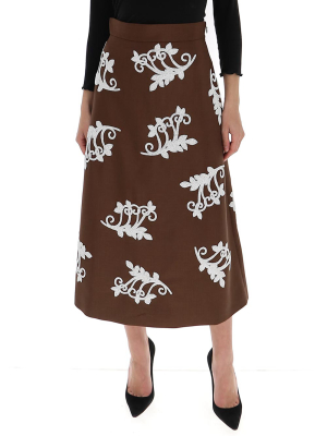 Prada Printed Midi Skirt