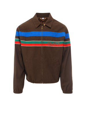 Gucci Stripe Zip Up Jacket